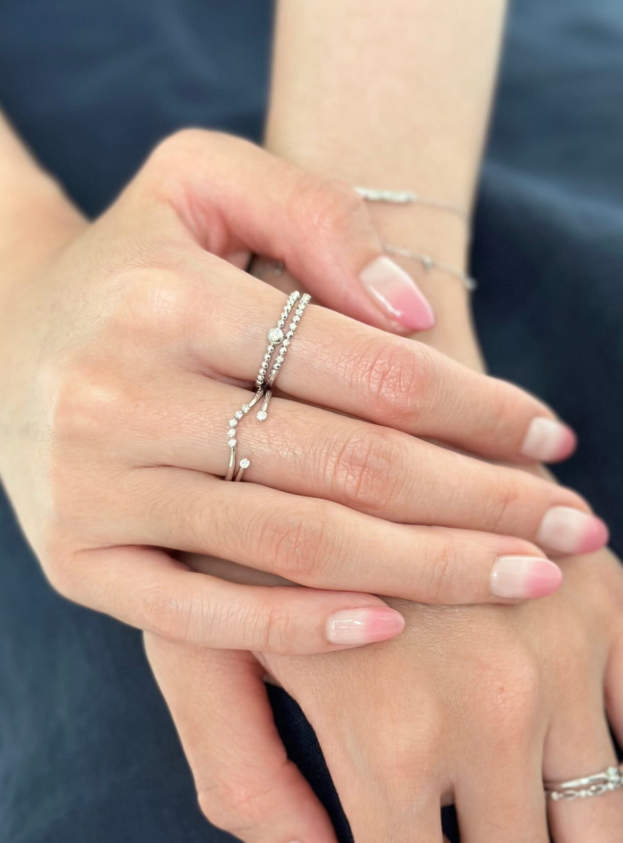 Raindrop Beads Diamond Ring