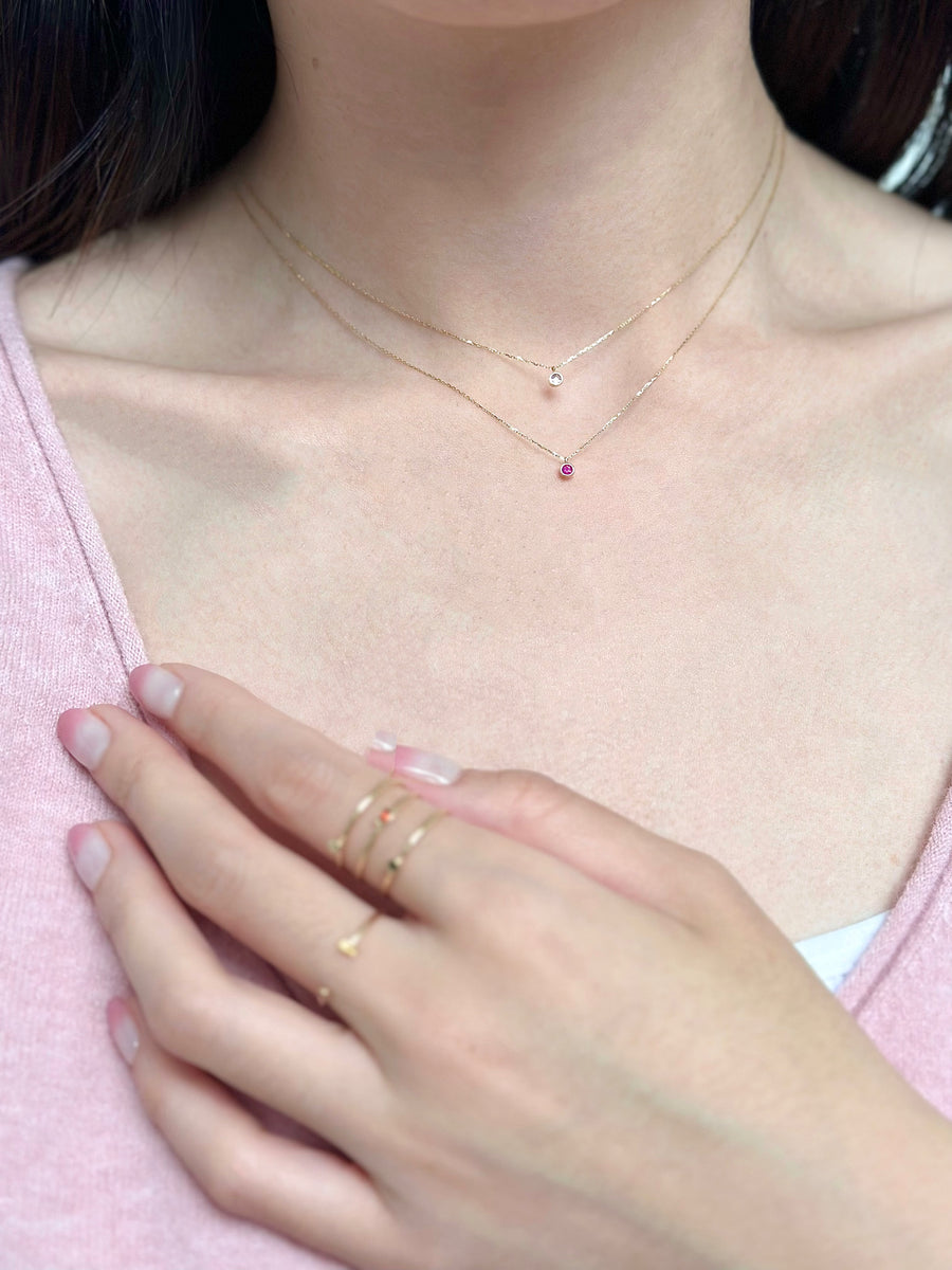 Round Birthstone Necklace