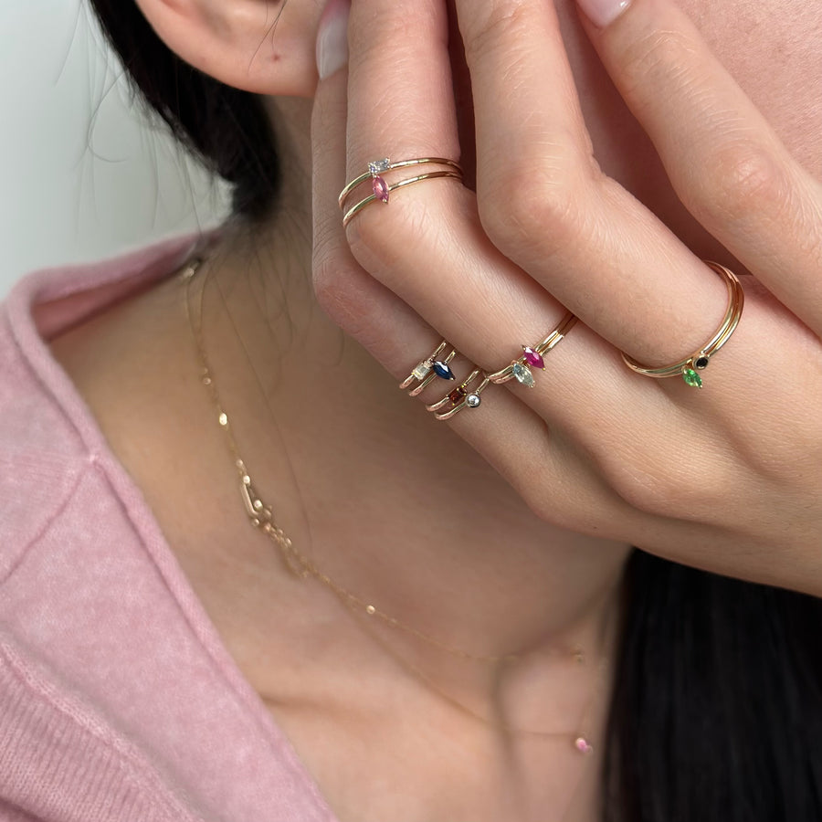 Baguette Birthstone Ring