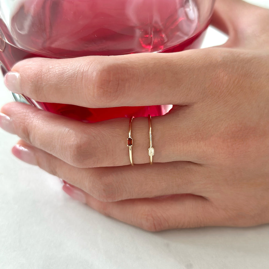 Baguette Birthstone Ring