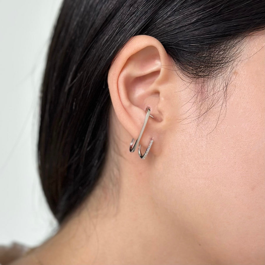 Diamond Roll Earring