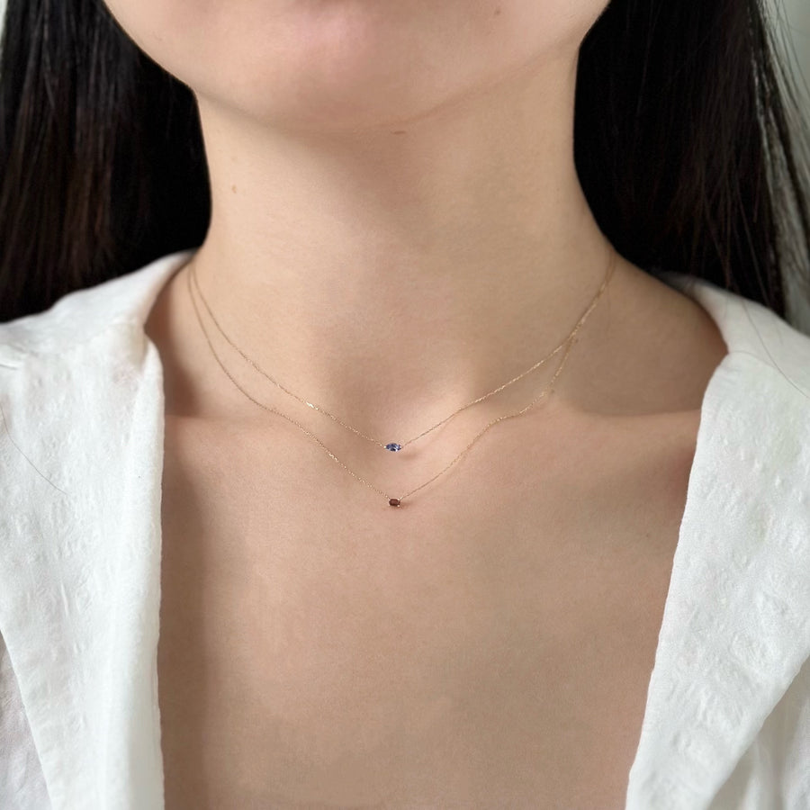 Baguette Birthstone Necklace