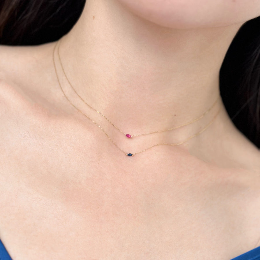 Marquise Birthstone Necklace