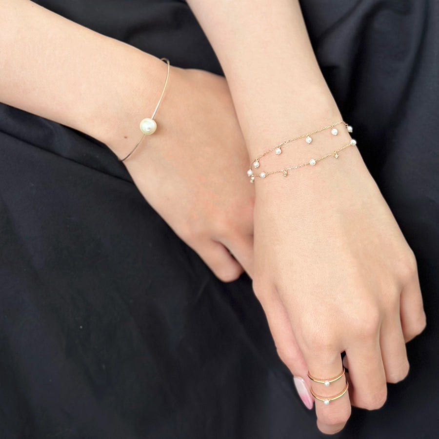 Spangle Diamond & Pearl Bracelet