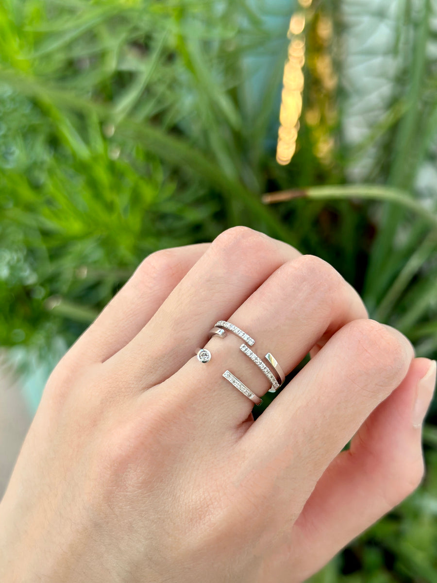 Open Multi-Diamond Ring