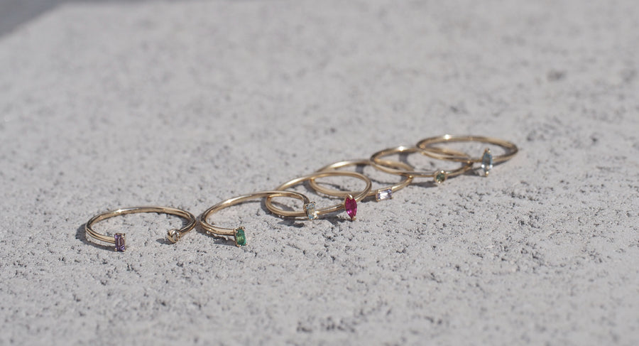 Birthstone Open Round Ring