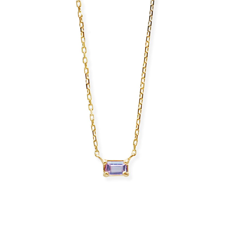 Baguette Birthstone Necklace