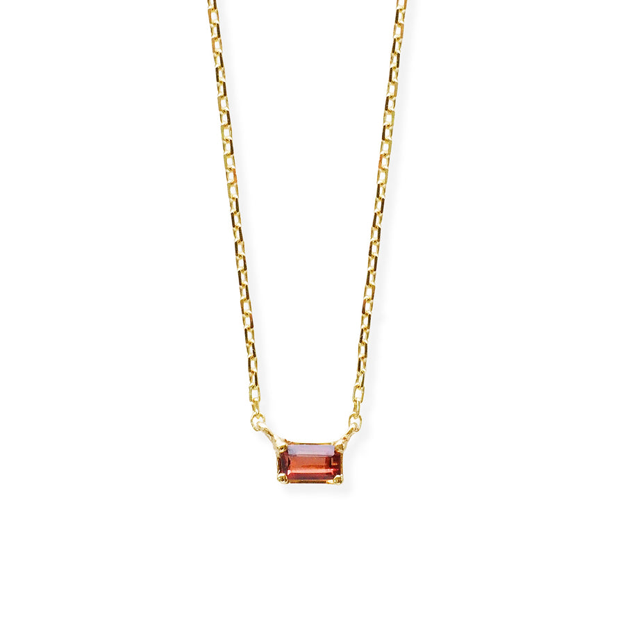 Baguette Birthstone Necklace