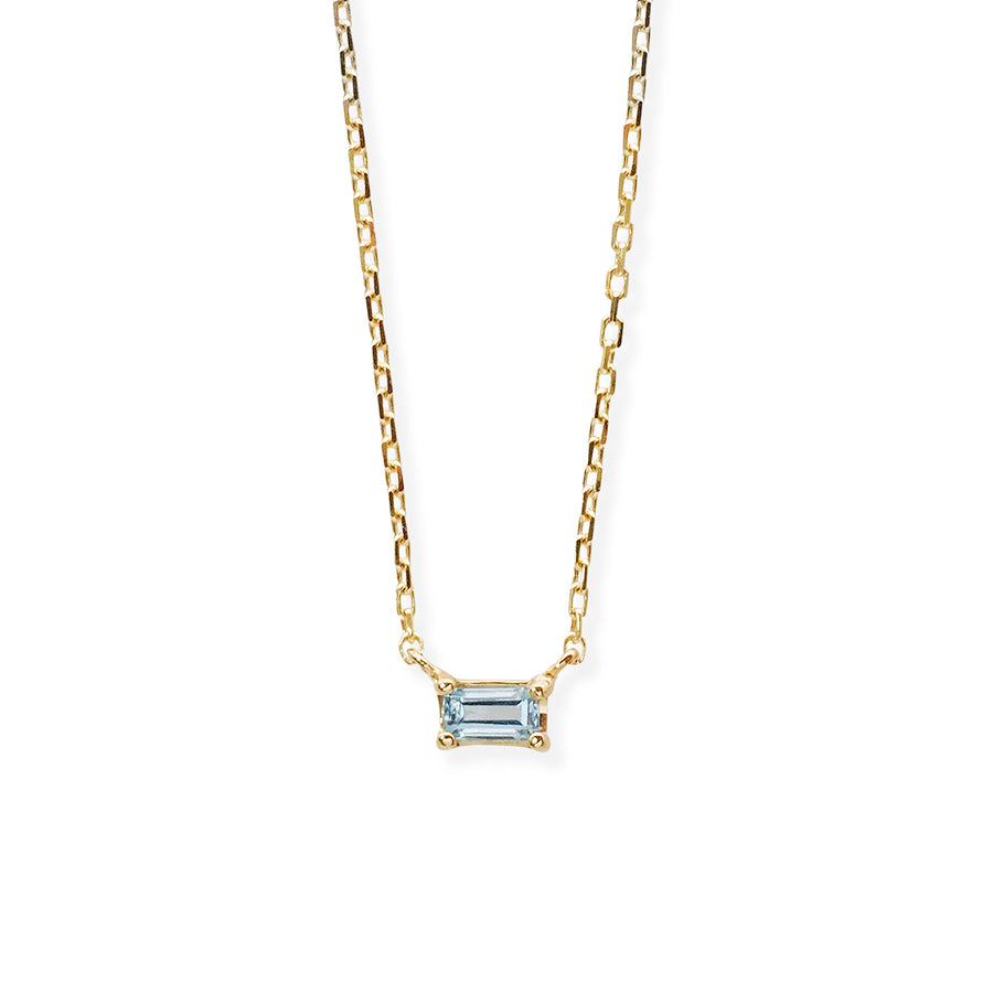 Baguette Birthstone Necklace