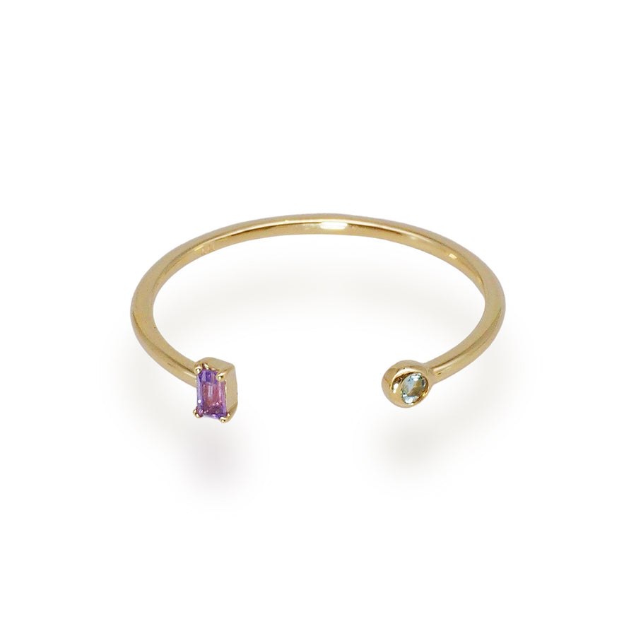 Birthstone Open Baguette Ring