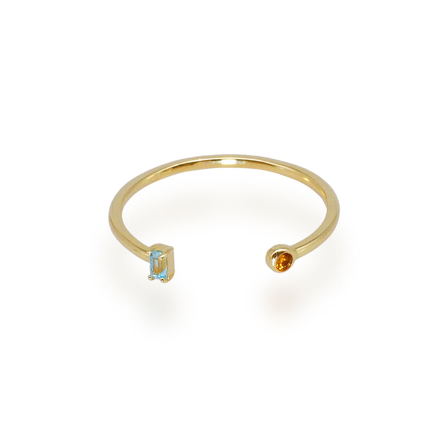 Birthstone Open Baguette Ring