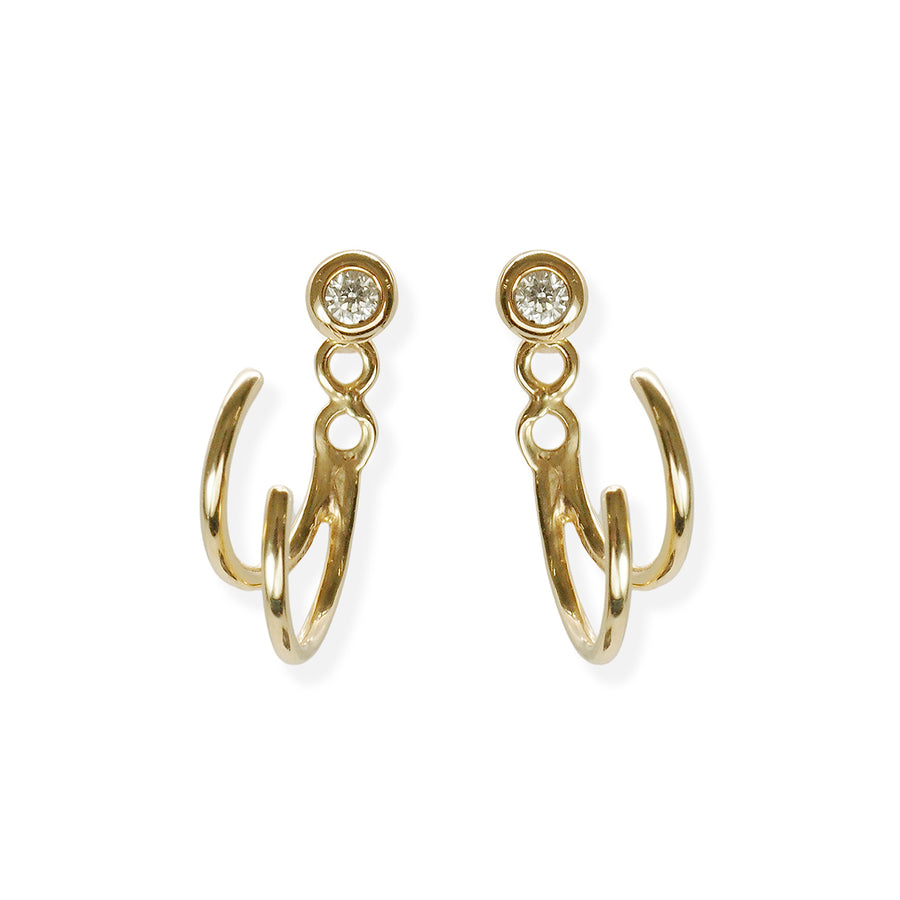 Hug Diamond Solitaire Earrings