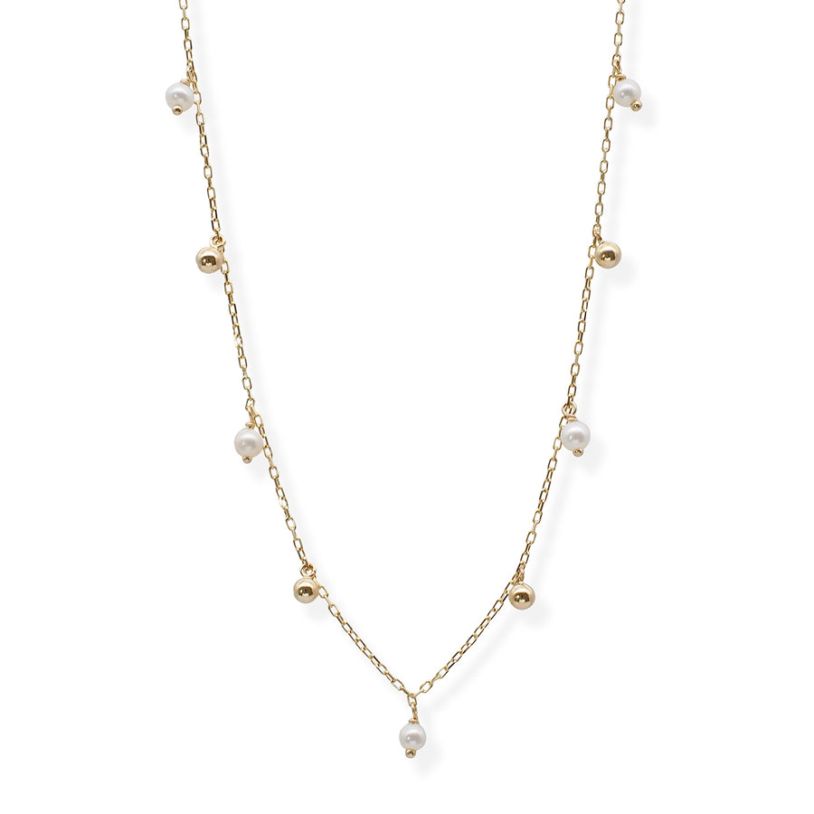 Pearly Gold Station Necklace